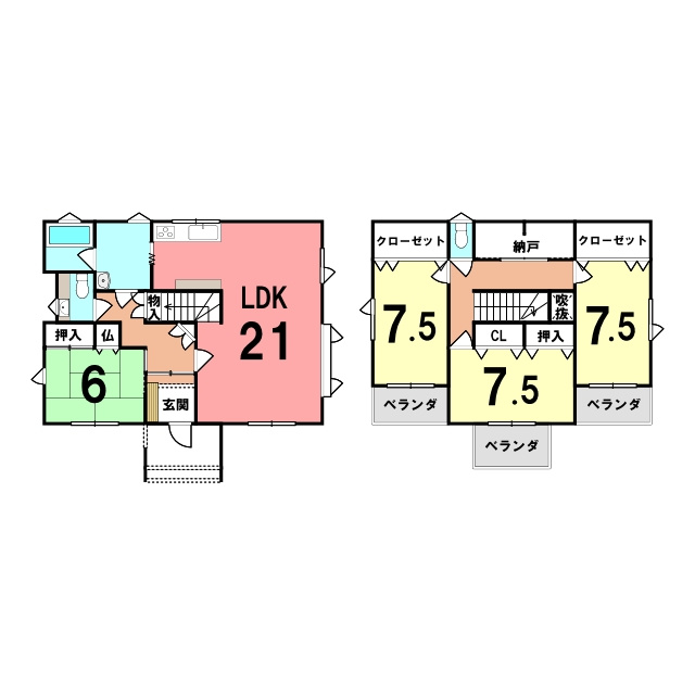 登別市桜木町5丁目12-164　中古住宅の間取り