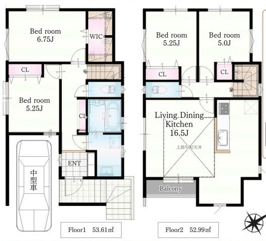 横浜市旭区上白根2丁目 新築戸建【仲介手数料無料】の間取り