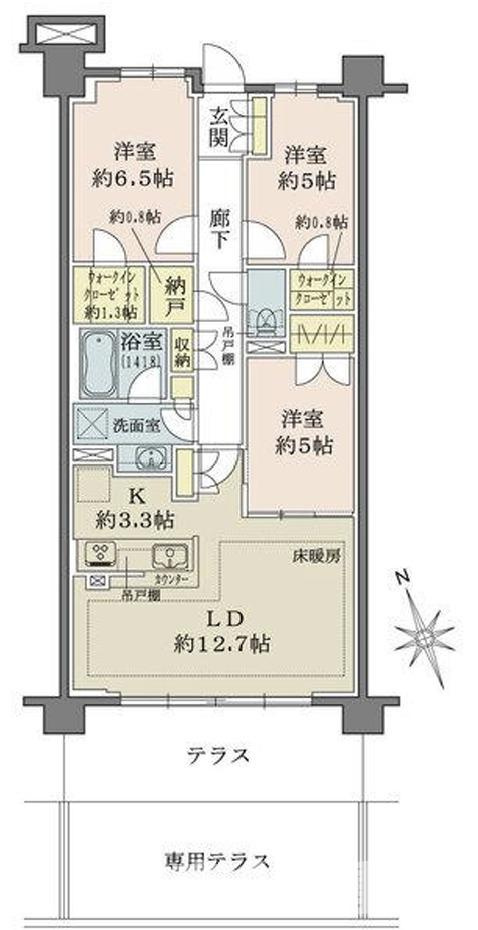 ザ・パークハウスオイコス鎌倉大船の間取り