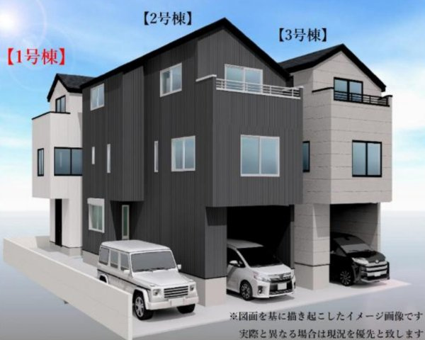 横浜市金沢区富岡東6丁目 新築戸建て【仲介手数料無料】の外観パース