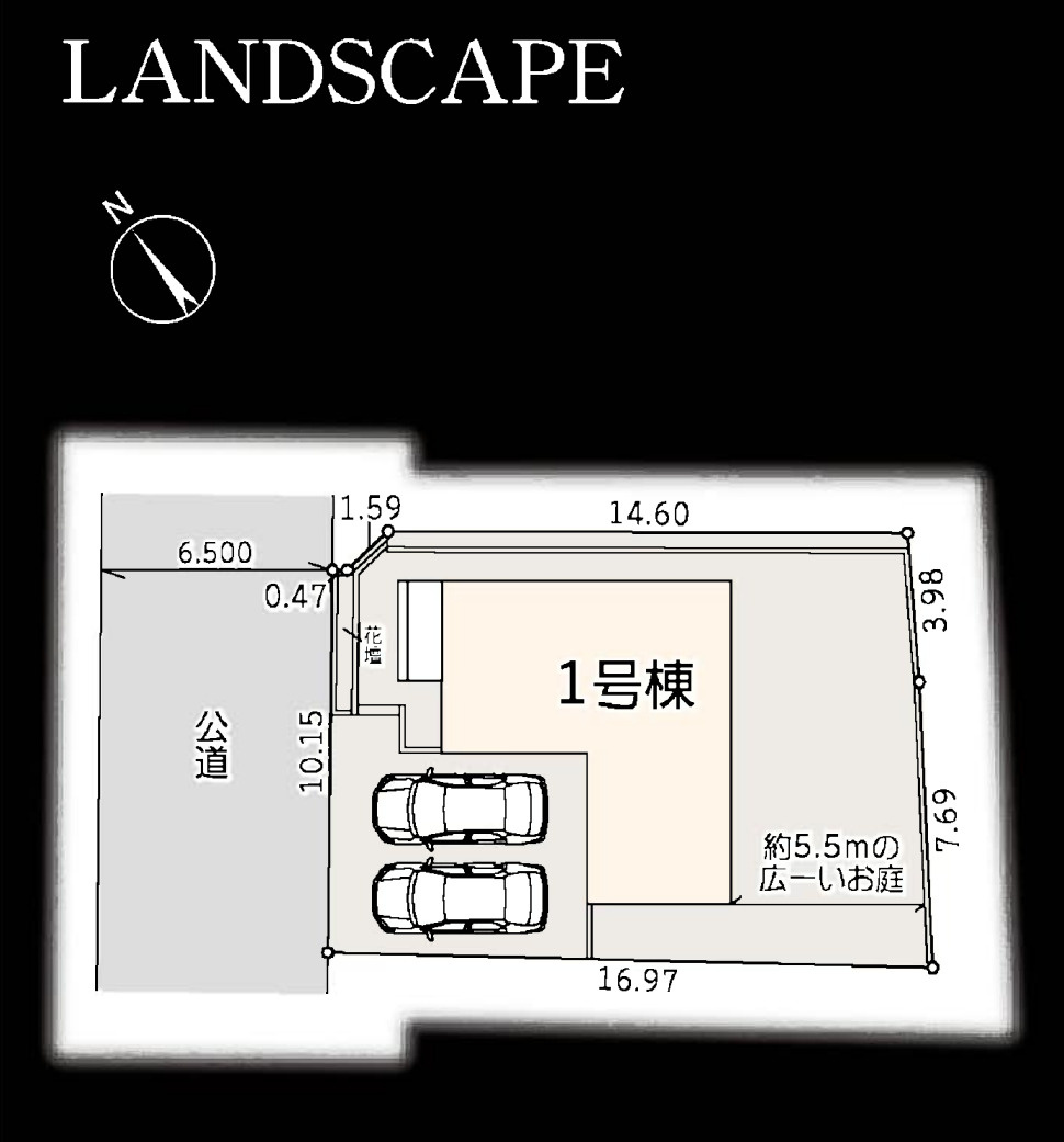 横浜市保土ケ谷区上菅田町 新築戸建て【仲介手数料無料】カースペース2台の区画図