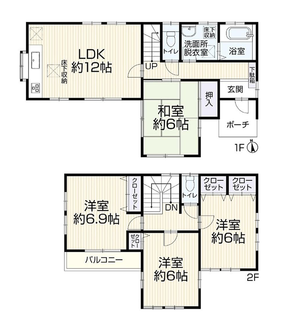 さいたま市緑区三室　中古戸建　2階建4LDKの間取り