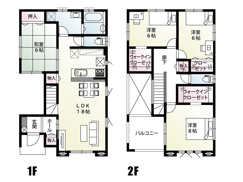 4号棟　建物面積112.05㎡（33.89坪）南側道路に面して建物を配置。日当たり良好なだけでなく、前面には複数台の並列駐車やお庭をゆとりを持って確保できる、開放感にあふれた住環境です！