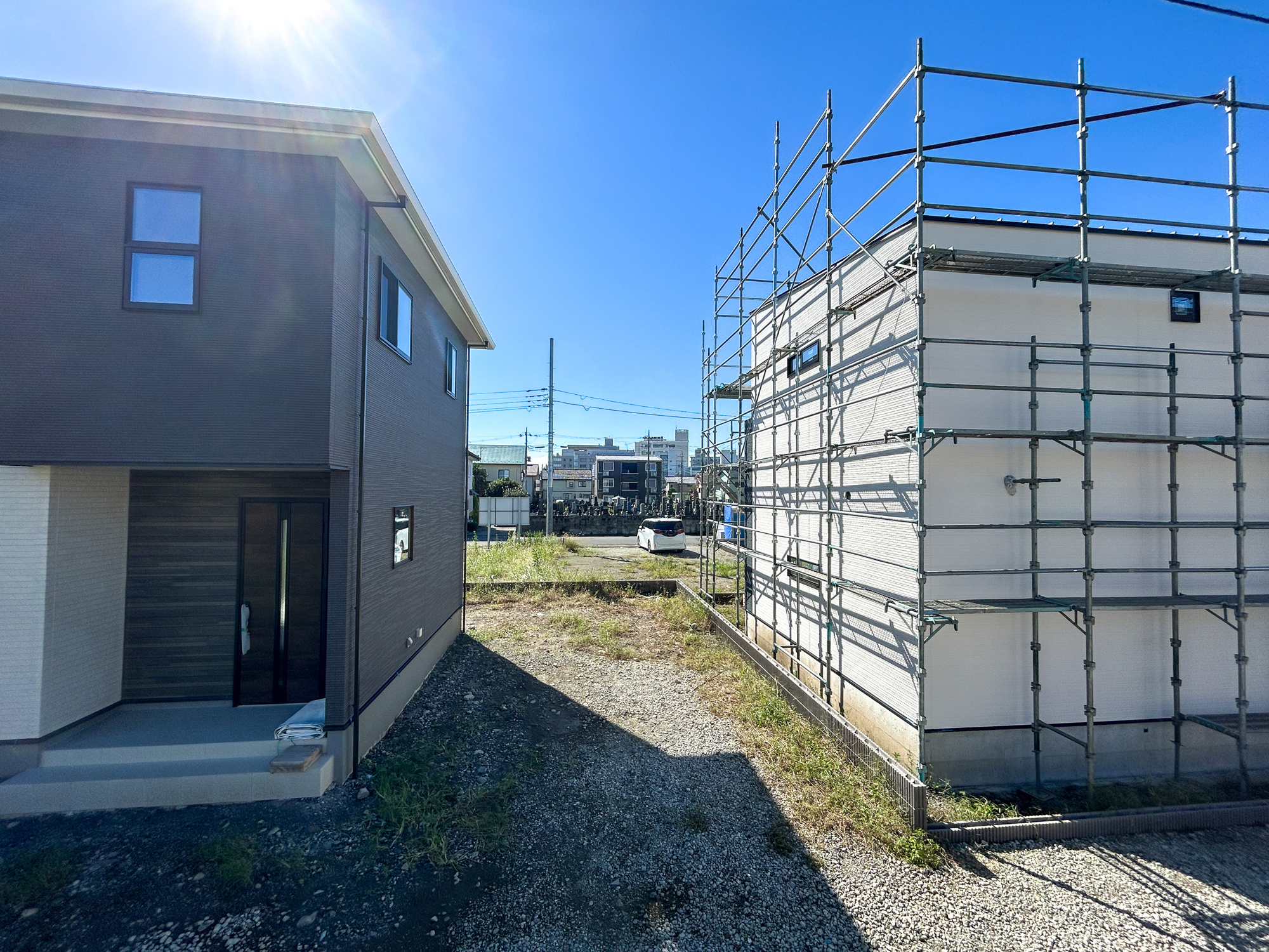 前橋市下小出町第5期　新築住宅全8棟の駐車場|駐車場施工中です！