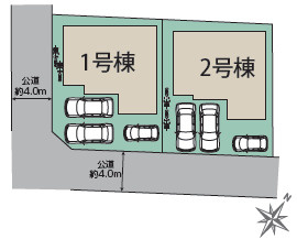 宇都宮市陽東３丁目　新築住宅全２棟の区画図|「初めまして！」が集まる分譲地。たくさんの子供たちが年齢を問わずに、仲良く一緒に成長できるのは分譲地の特徴ですね。