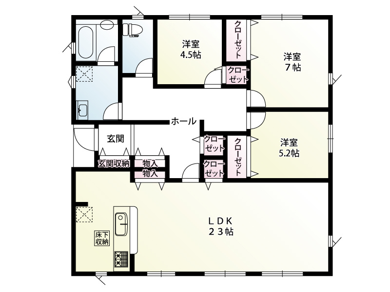 1号棟　敷地面積：262.56㎡（79.42坪）
　　　  建物面積：96.39㎡（29.15坪）