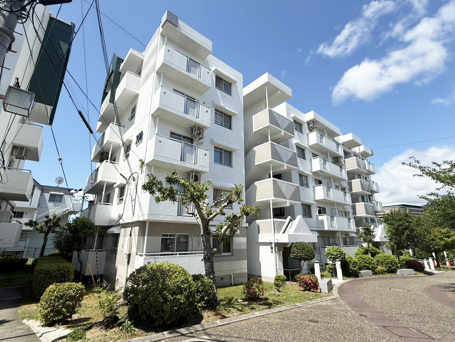 高槻阿武山二番街208号棟の外観|現地外観です。