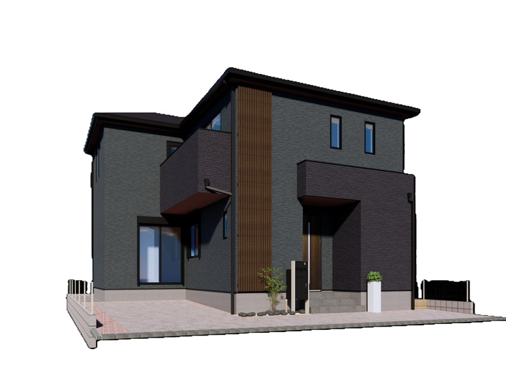 こだわって作り上げた注文住宅のような、お洒落でモダンな外観に仕上げました。
