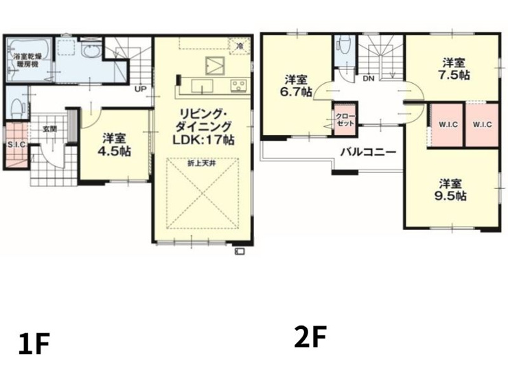 17帖のゆとりあるLDKと4LDKの間取りを採用。家族が集う開放的なリビングに加え、各居室を確保した使い勝手の良い住まいです。日々の暮らしを快適にサポートします。