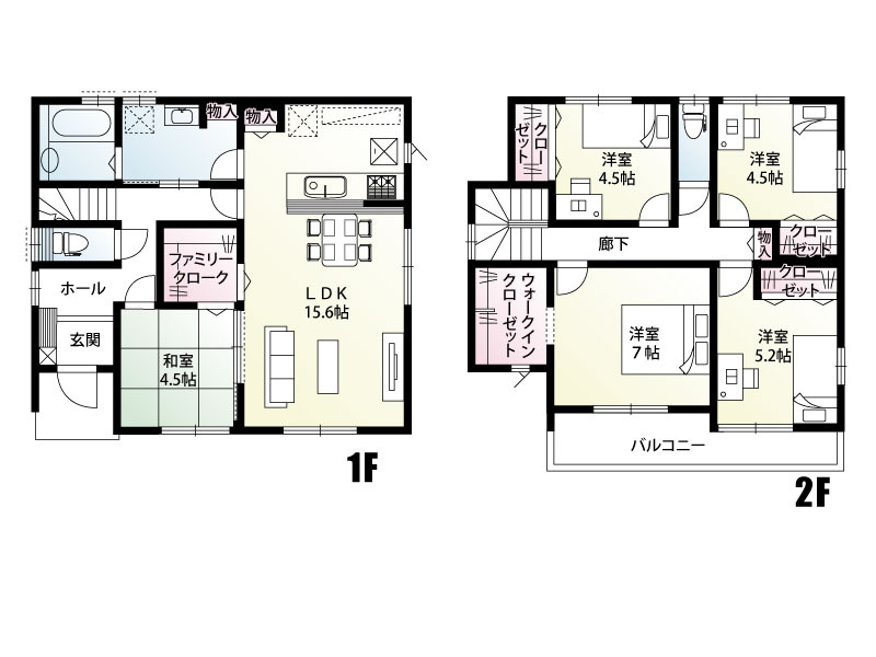 4号棟　建物面積110.95㎡（33.56坪）WICやファミリークローク等豊富な収納でスッキリ整う住まい。LDKには開放感と癒やしを添える和室も併設し、家族みんなが快適に過ごせる広々とした間取りです！