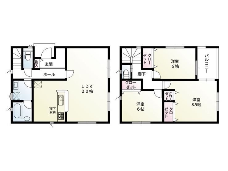 春日部市増戸　新築一戸建て　１号棟
