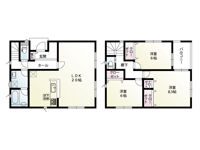 春日部市増戸　新築一戸建て　１号棟