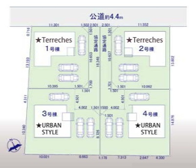 高崎市棟高町1期　新築住宅全4棟の区画図|「初めまして！」が集まる分譲地。たくさんの子供たちが年齢を問わずに、仲良く一緒に成長できるのは大型分譲地の特徴ですね。