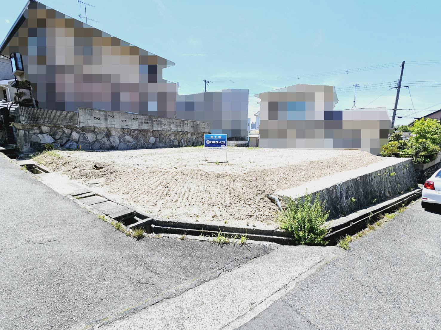 友が丘５丁目土地の外観|■土地200.24㎡／約60.5坪■現況更地■整形地■角地につき、開放感有