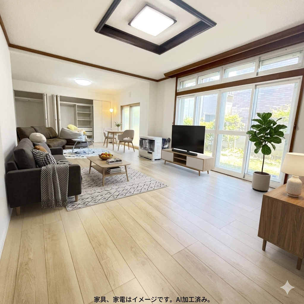 室蘭市八丁平4丁目39-21　リフォーム済中古住宅の居間・リビング