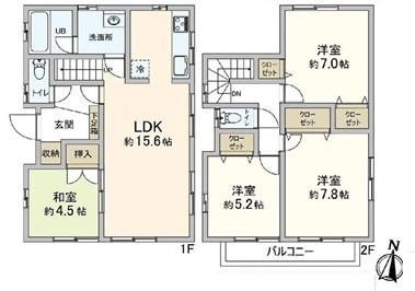 茅ヶ崎市菱沼1丁目　中古戸建の間取り