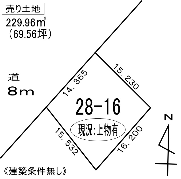 登別市若山町3丁目28-16　土地の外観
