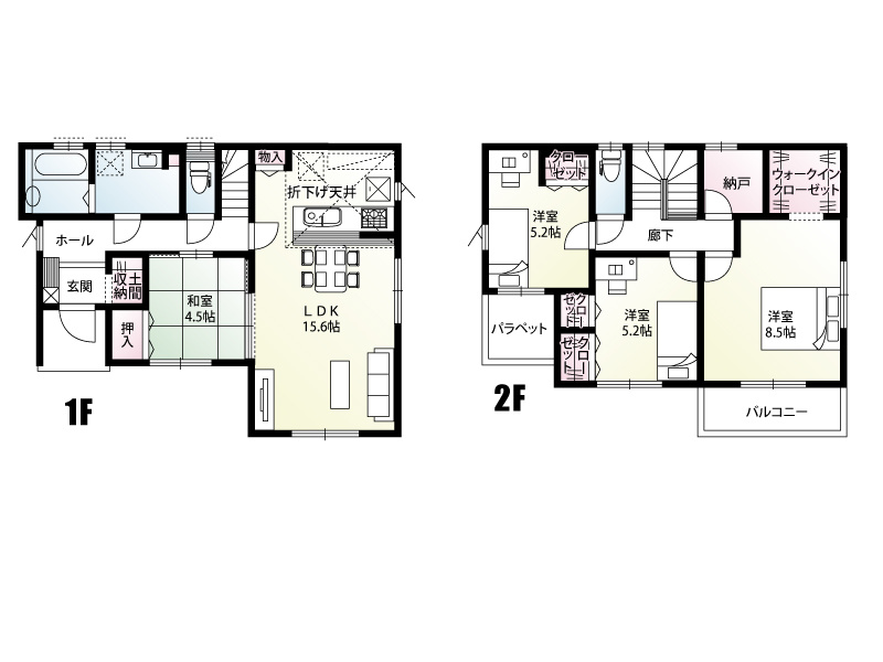 【館林市赤土町全1区画　間取図】 
全居室南向きで明るい陽が入ります。全居室収納はもちろん土間収納にキッチンパントリー、納戸をプランニングした収納力のあるお家で新生活を始めてみませんか♪
