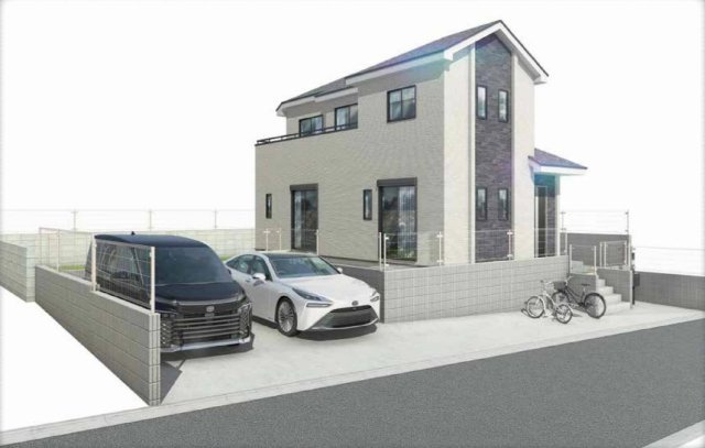 横浜市金沢区釜利谷西６丁目 新築戸建て【仲介手数料無料】カースペース2台の外観パース