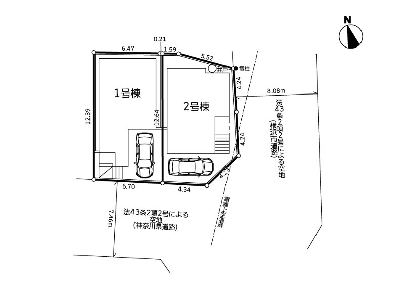 横浜市泉区上飯田町 新築戸建て【仲介手数料無料】の区画図
