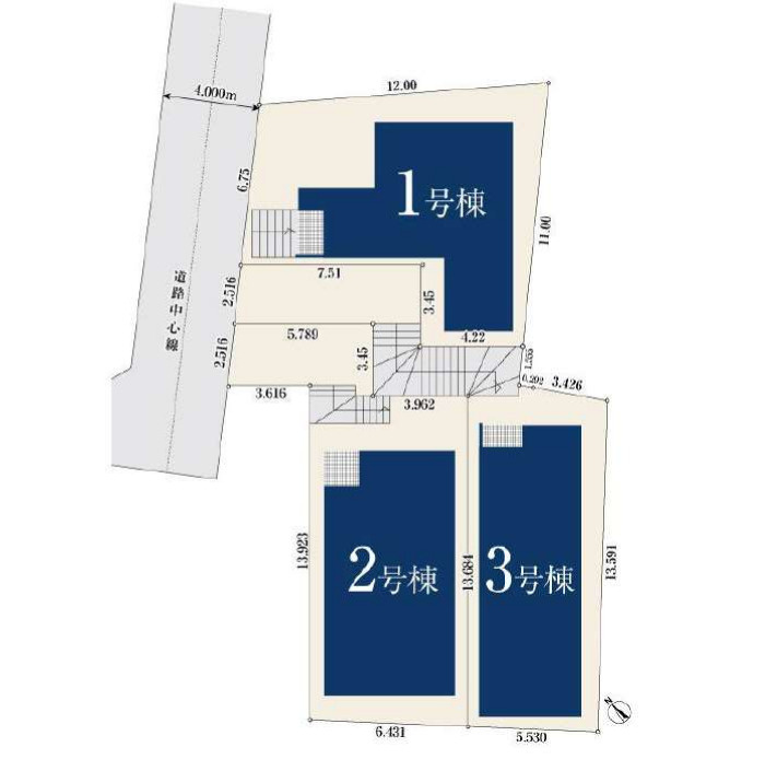 横浜市港北区篠原西町　新築戸建【仲介手数料無料】の区画図