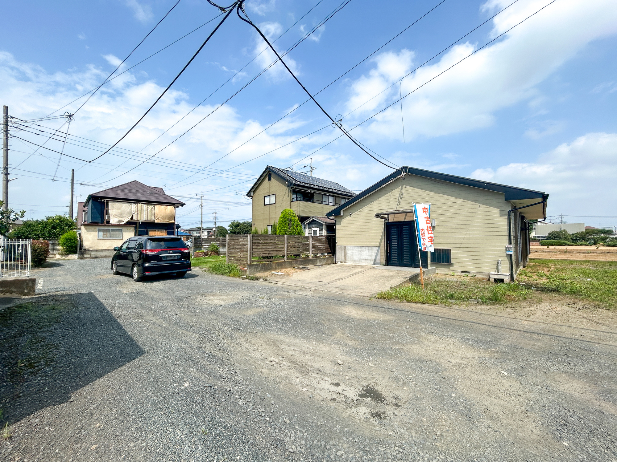 伊勢崎市東小保方町　中古住宅の前面道路含む現地写真|閑静な住宅地で子育て家族にピッタリ。毎日のお散歩も快適な緑に恵まれたエリアで、自然に包まれた穏やかな暮らしを実現するための、ゆとりある住環境が整っています。

