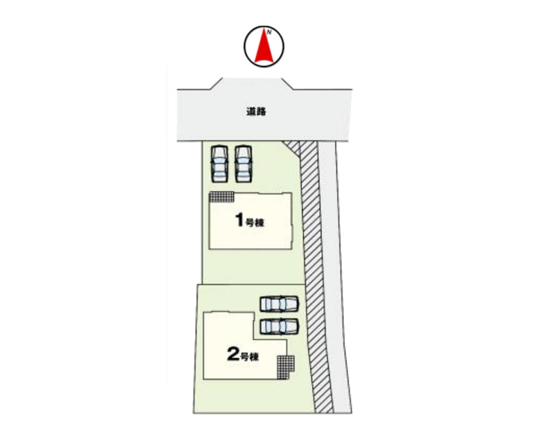 伊勢崎市北千木町1期　新築住宅全2棟の区画図|「初めまして！」が集まる分譲地。たくさんの子供たちが年齢を問わずに、仲良く一緒に成長できるのは大型分譲地の特徴ですね。