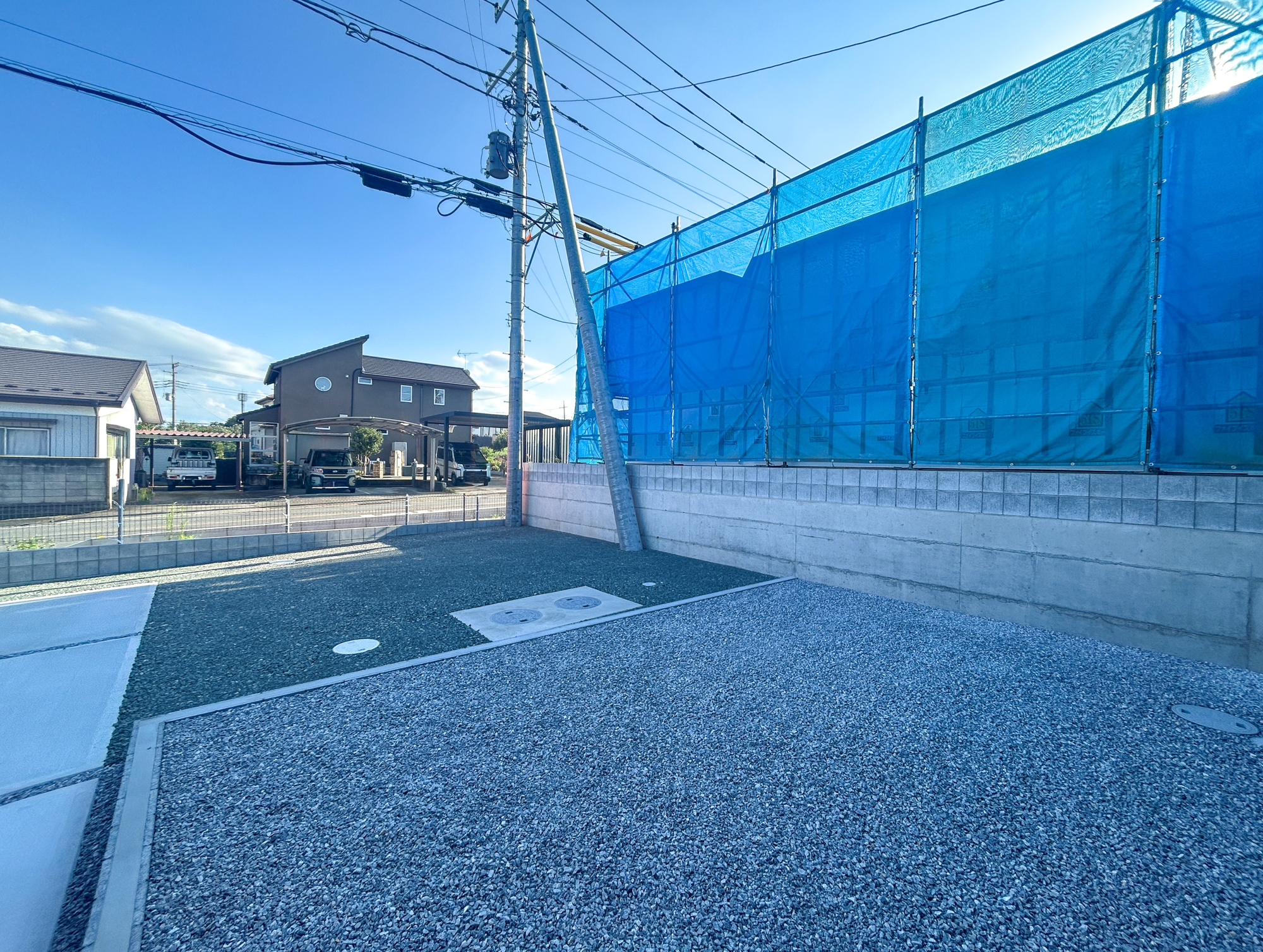 高崎市金古町　新築住宅全11区画の庭|砂利施工済みでお手入れ楽々です♪