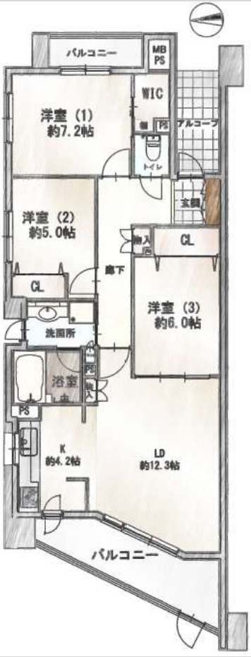 ライオンズステージ横濱グランガレリア【仲介手数料無料】ペット可♪の間取り