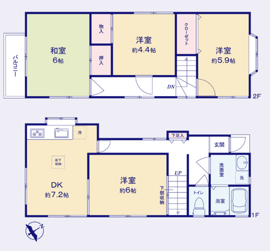 横浜市戸塚区上矢部町 中古戸建て【仲介手数料無料】の間取り