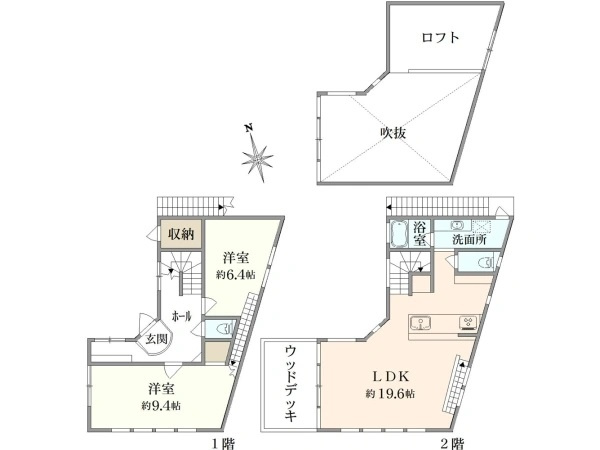 鎌倉市材木座5丁目戸建の間取り