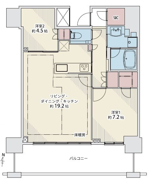 プラウドタワー立川の間取り