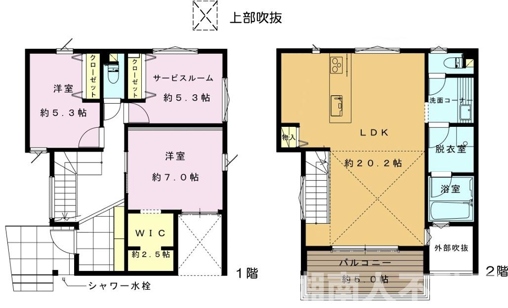 藤沢市鵠沼松が岡2丁目１４－６新築戸建ての間取り