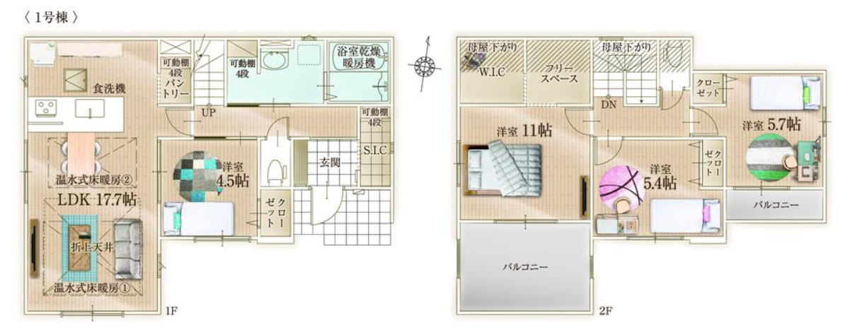 横浜市瀬谷区東野 新築戸建て【仲介手数料無料】カースペース3台の間取り