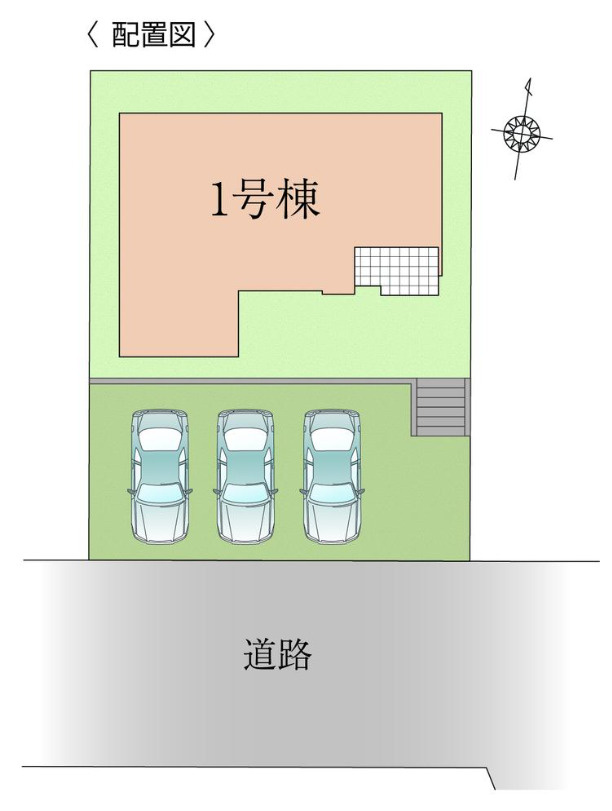 横浜市瀬谷区東野 新築戸建て【仲介手数料無料】カースペース3台の区画図