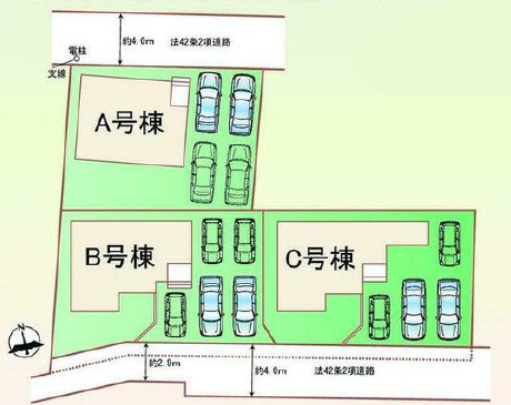 宇都宮市鶴田町2488　新築住宅全３棟の区画図|「初めまして！」が集まる分譲地。たくさんの子供たちが年齢を問わずに、仲良く一緒に成長できるのは分譲地の特徴ですね。