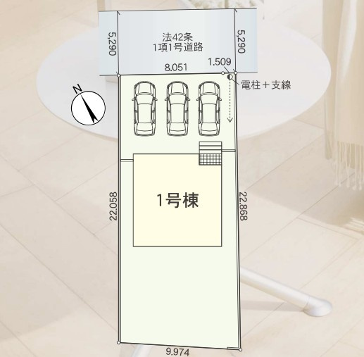クレイドルガーデン　沼津市大諏訪第9　全1棟の区画図|3台駐車可能スペースあり♪
