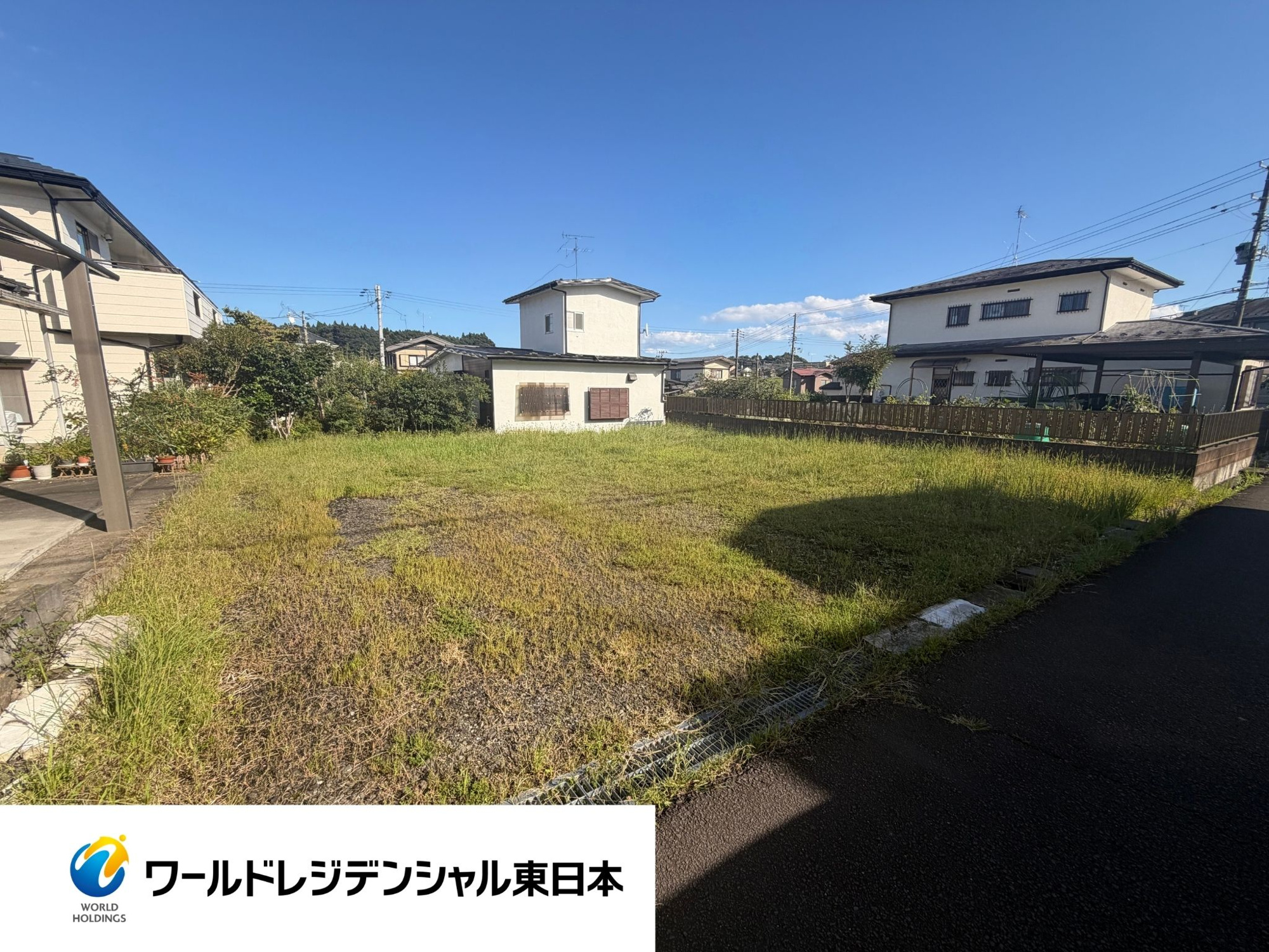 富谷市鷹乃杜４丁目土地の前面道路含む現地写真|約59.8坪の整形地