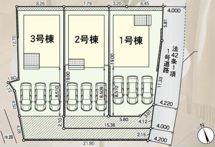クレイドルガーデン　富士宮市小泉第30　全3棟の区画図|区画図