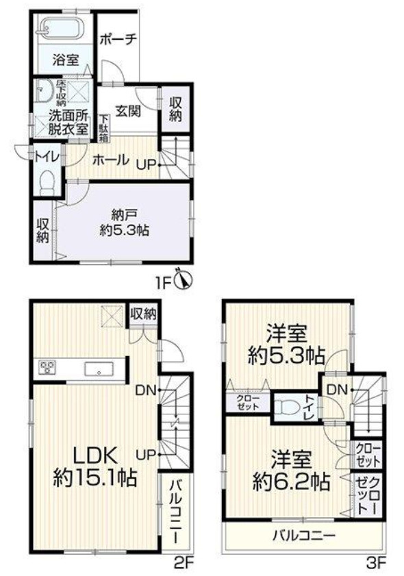 横浜市港北区新吉田東3丁目 中古戸建て【仲介手数料半額】の間取り
