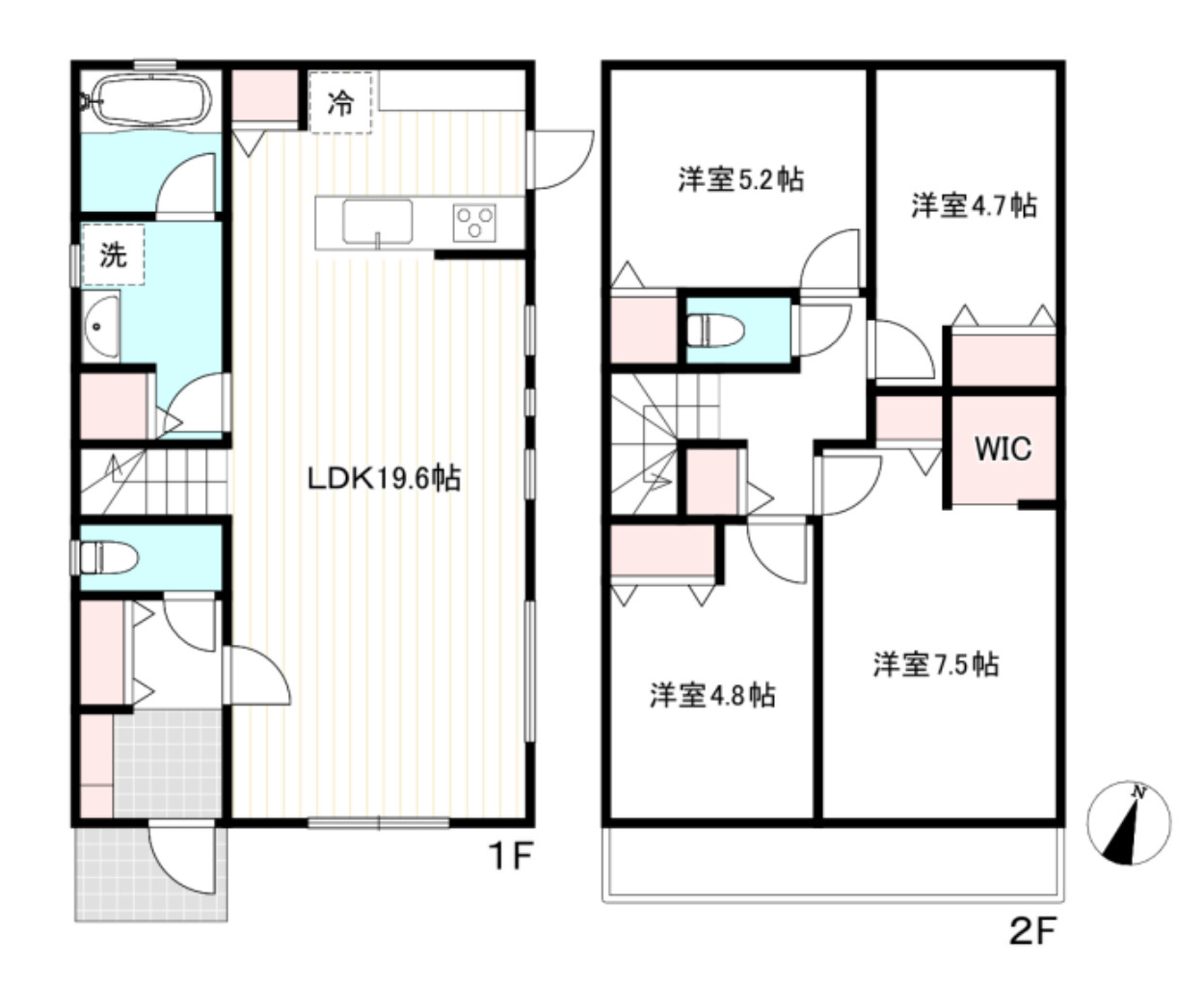 横浜市旭区上白根1丁目 新築戸建て【仲介手数料無料】の間取り