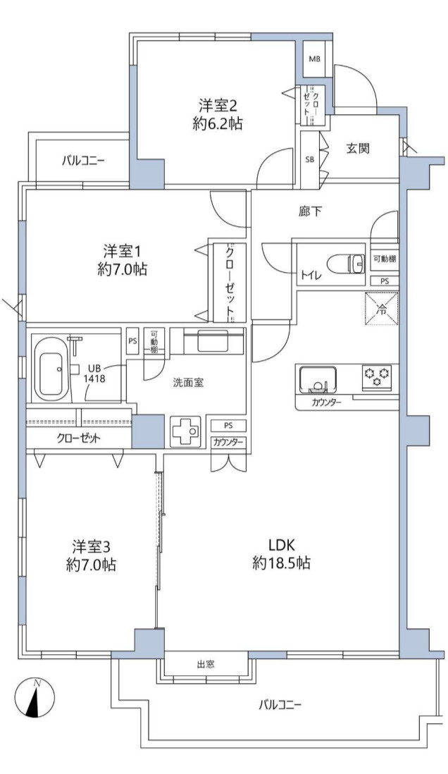ルネ東寺尾中台【仲介手数料無料】の間取り