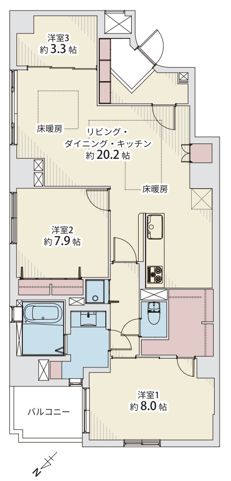 グランドステージ海岸通り【仲介手数料無料】の間取り
