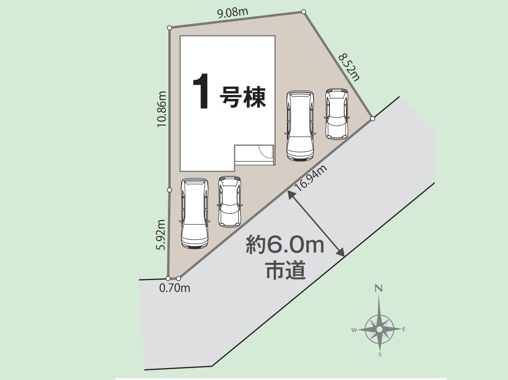 高崎市江木町01期　新築住宅全1棟の区画図