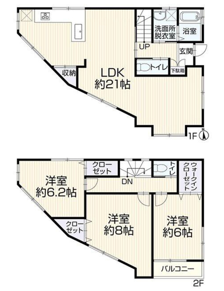 横浜市旭区笹野台4丁目 中古戸建て【仲介手数料半額】の間取り