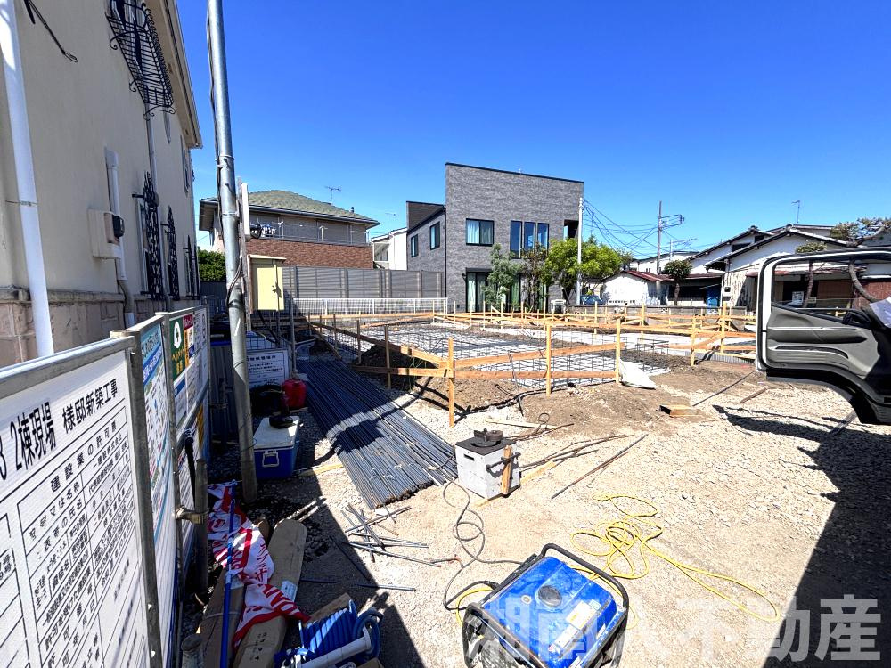 茅ヶ崎市旭が丘の新築一戸建の外観|現在建築中です