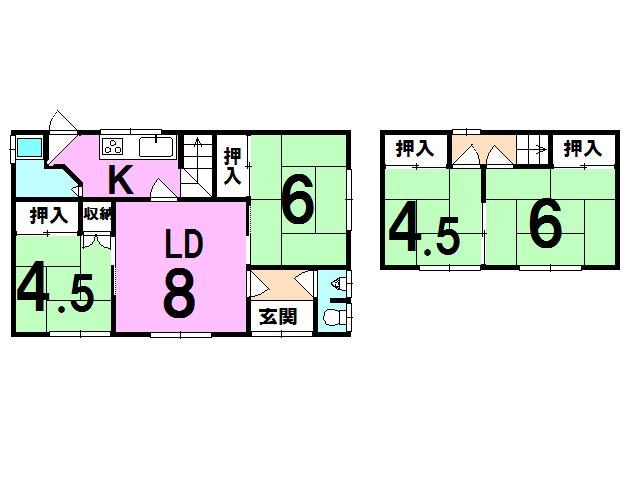 登別市美園町6丁目48-5　中古住宅の間取り