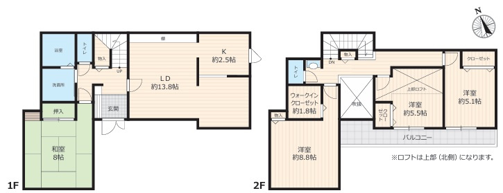 平塚市めぐみが丘1丁目　中古戸建の間取り