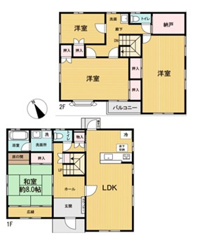 伊勢崎市若葉町　中古住宅の間取り|■土地85.80坪　建物47.32坪　床下収納　納戸　バルコニー■