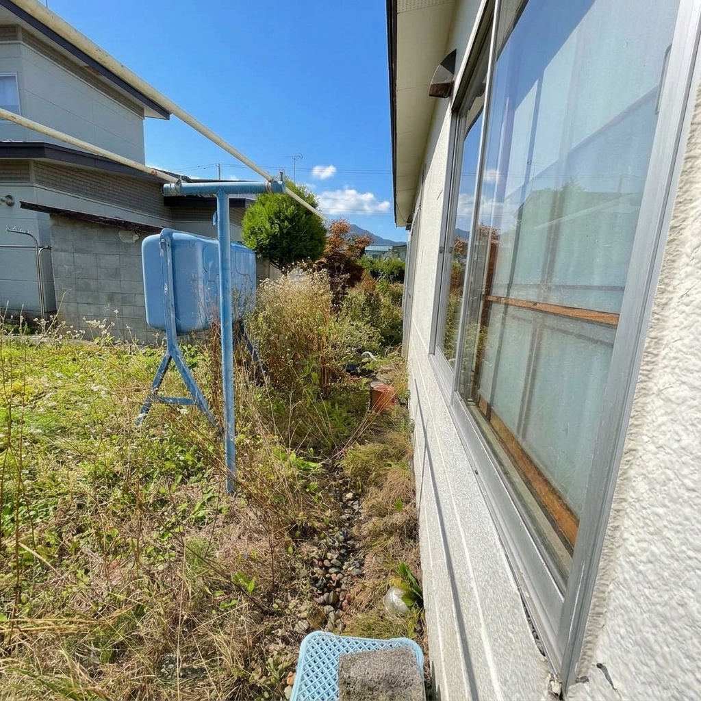 登別市新川町3丁目2-3　中古平屋戸建の庭